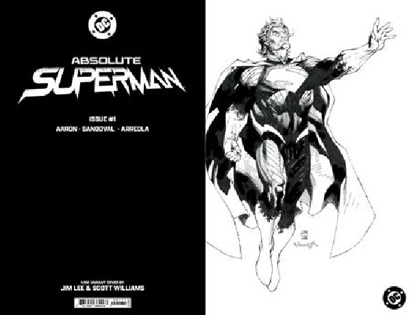 ABSOLUTE SUPERMAN 1 CVR H 1:100 JIM LEE BLACK & WHITE CARD STOCK VARIANT