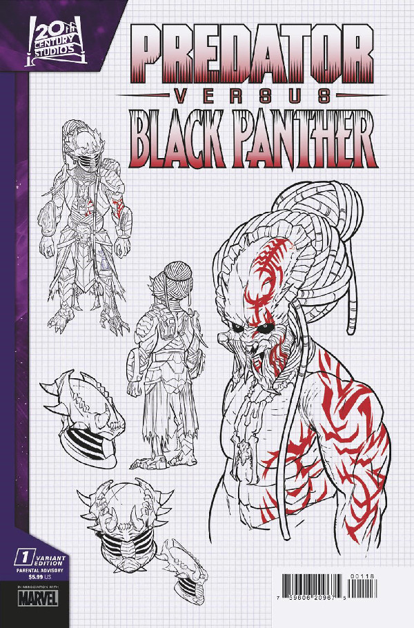 PREDATOR VS. BLACK PANTHER 1 CHRIS ALLEN DESIGN VARIANT