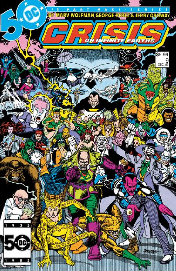 CRISIS ON INFINITE EARTHS 9 FACSIMILE EDITION CVR B GEORGE PEREZ FOIL VAR