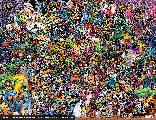 FANTASTIC FOUR 7 SCOTT KOBLISH WRAPAROUND CONNECTING 700 CHARACTERS VARIANT