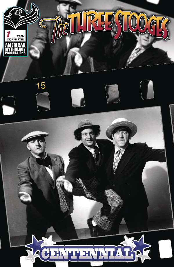 THREE STOOGES CENTENNIAL 1 KICKSTARTER B&W PHOTO CVR E