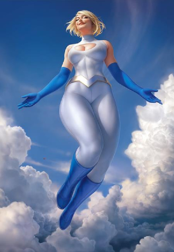 POWER GIRL 1 CVR E WARREN LOUW FOIL VAR