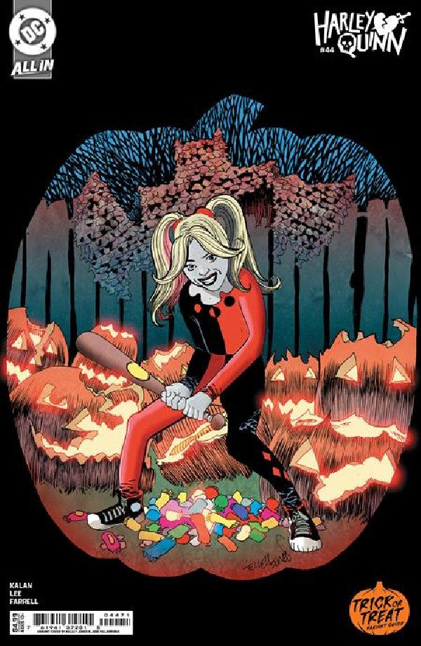 HARLEY QUINN 44 CVR D KELLEY JONES TRICK OR TREAT CARD STOCK VAR