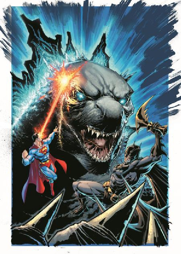 JUSTICE LEAGUE VS GODZILLA VS KONG 4 (OF 7) CVR C WHILCE PORTACIO GODZILLA CARD STOCK VAR