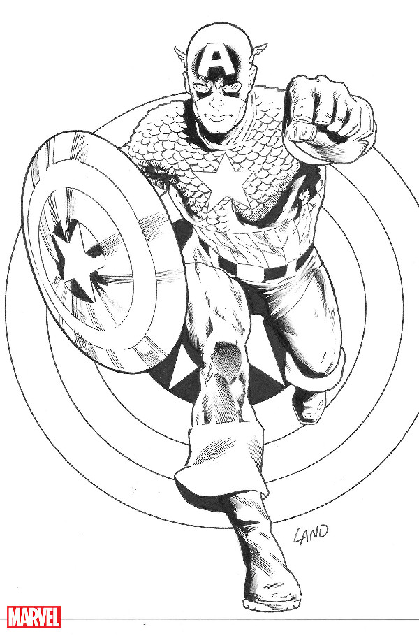 CAPTAIN AMERICA FINALE 1 GREG LAND VIRGIN BLACK AND WHITE VARIANT