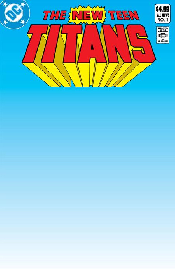 NEW TEEN TITANS 1 FACSIMILE EDITION CVR C BLANK CARD STOCK VAR