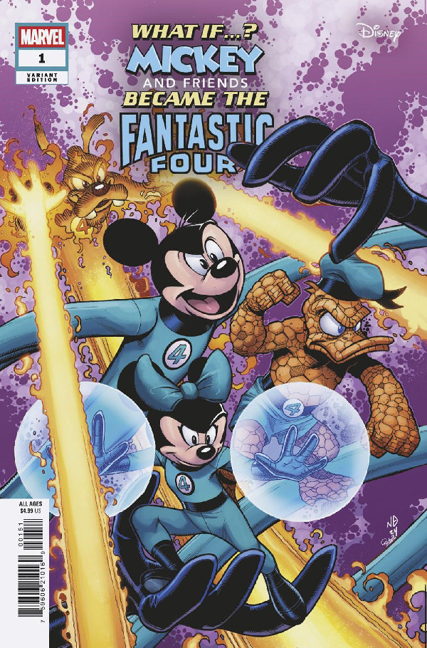 MARVEL & DISNEY: WHAT IF...? MICKEY & FRIENDS BECAME THE FANTASTIC FOUR 1 NICK BRADSHAW VARIANT