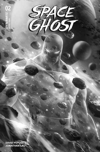 SPACE GHOST 2 CVR W MATTINA BLACK AND WHITE VARIANT