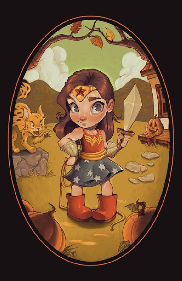 WONDER WOMAN 2 CVR G CHRISSIE ZULLO TRICK OR TREAT CARD STOCK VAR