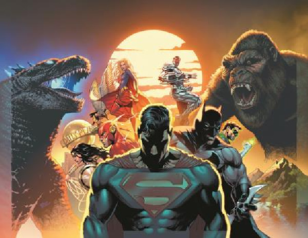 JUSTICE LEAGUE VS GODZILLA VS KONG 1 (OF 6) CVR F CHRISTIAN DUCE GODZILLA ROAR SOUND FX GATEFOLD VAR