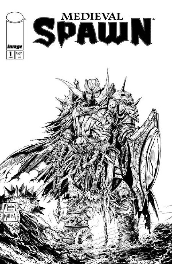 MEDIEVAL SPAWN 1 (OF 4) CVR B TODD MCFARLANE & FRANCESCO MATTINA B&W VAR