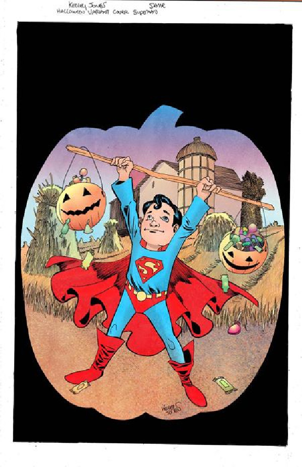 SUPERMAN 19 CVR E KELLEY JONES TRICK OR TREAT CARD STOCK VAR